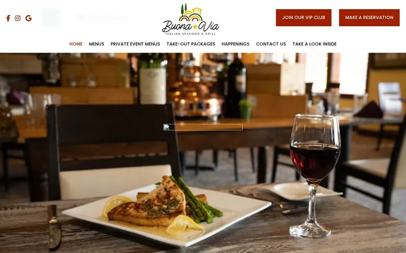 Screenshot of the Buona Via website Screenshot of the Buona Via website