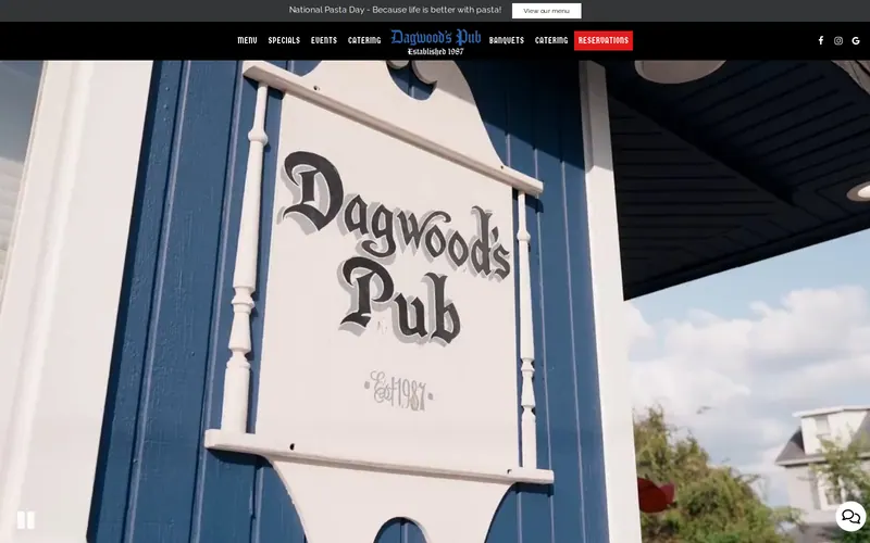 Screenshot of the Dagwood's Pub website Screenshot of the Dagwood's Pub website