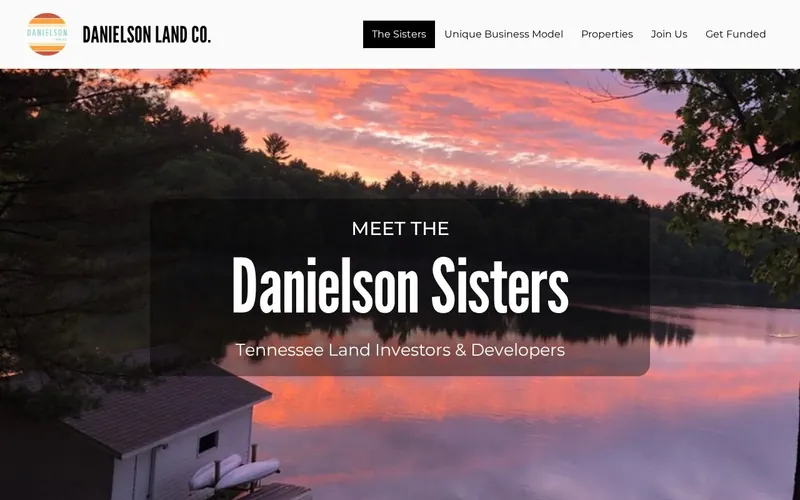 Screenshot of the Danielson Land Co website Screenshot of the Danielson Land Co website