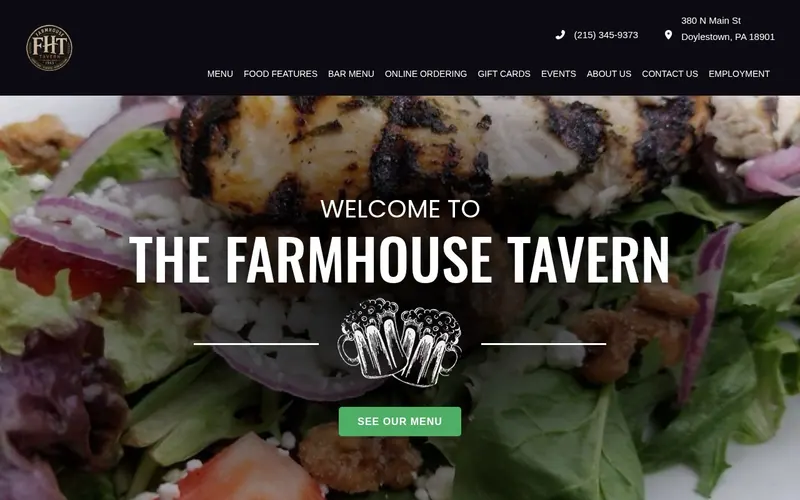 Screenshot of the Farmhouse Tavern website