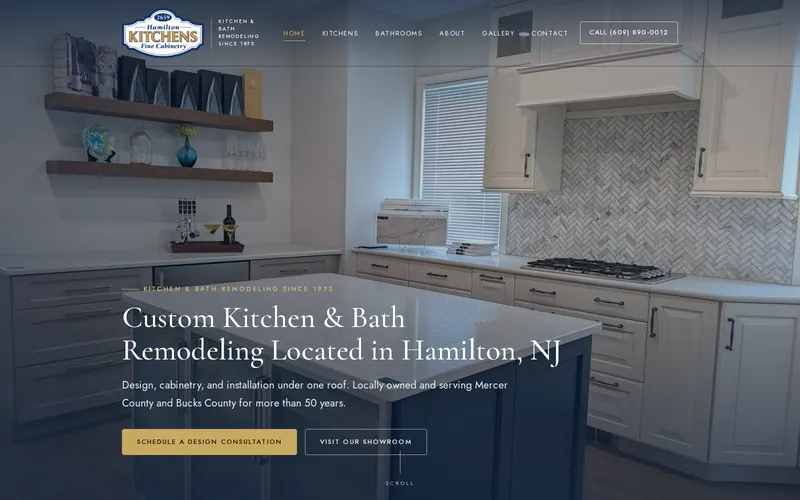 Screenshot of the Hamilton Kitchens website Screenshot of the Hamilton Kitchens website